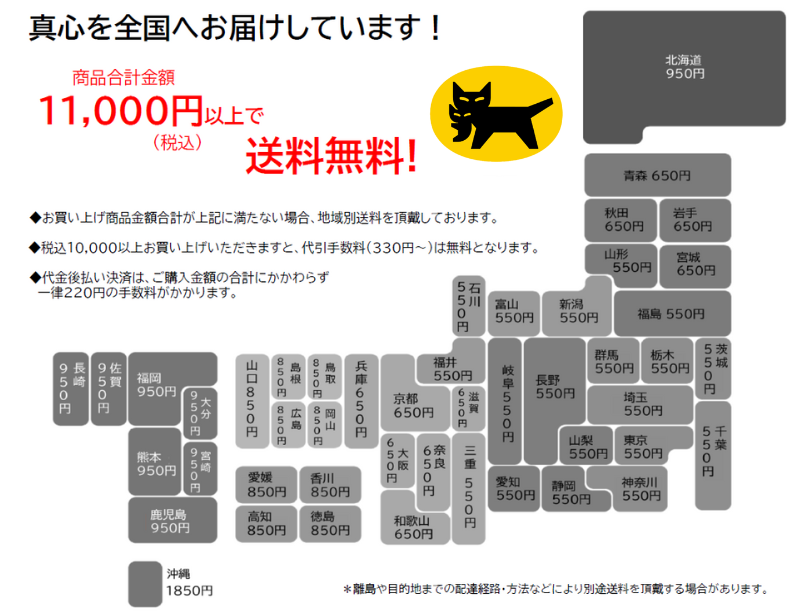 地域別送料一覧